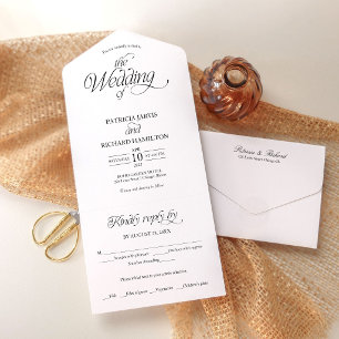 Modern Minimalist Wedding Elegant All In One Invitation