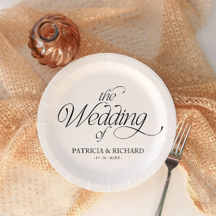 Modern Minimalist Wedding Elegant  Paper Plate