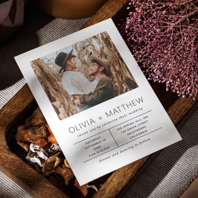 Modern Minimalist Wedding | Elegant Simple Photo Invitation (Creator Uploaded)