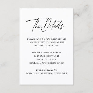 Modern Minimalist Wedding Enclosure Card