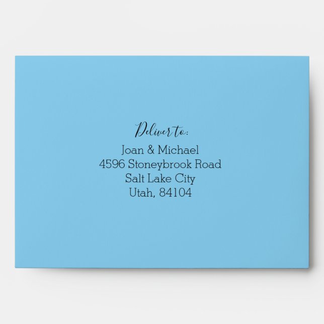 Modern Minimalist Wedding Envelope Pre-addressed (Front)