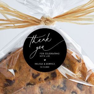 Modern Minimalist Wedding Favour Gifts Thank You Classic Round Sticker