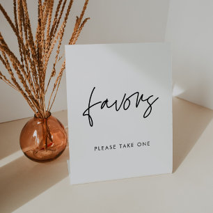 Modern Minimalist wedding Favours Pedestal Sign