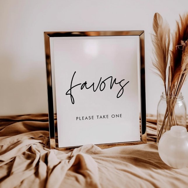 Modern Minimalist wedding Favours sign (Creator Uploaded)