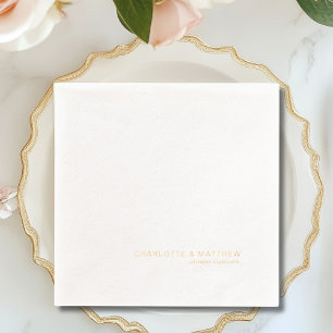 Modern Minimalist Wedding  Foil Napkins