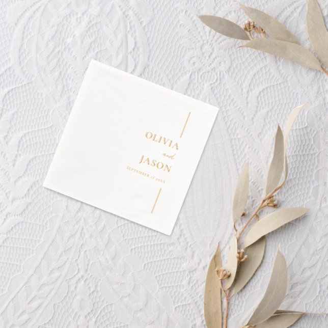 Modern Minimalist Wedding Foil Napkins (Insitu (wedding 2))