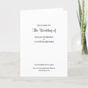 Modern Minimalist Wedding Folded Program Programme