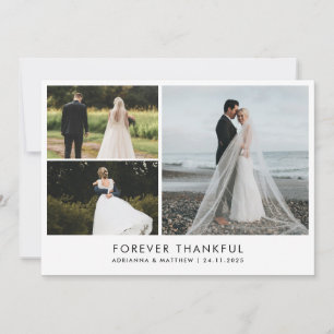 Modern Minimalist Wedding Forever Thankful Thank You Card