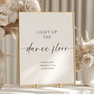 Modern Minimalist Wedding Glow Stick Poster