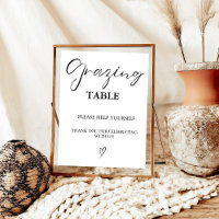 Modern Minimalist Wedding Grazing Table Sign 