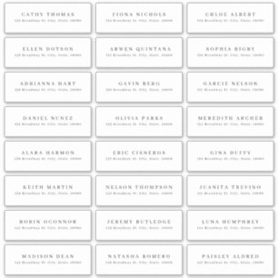 modern minimalist wedding guest address label