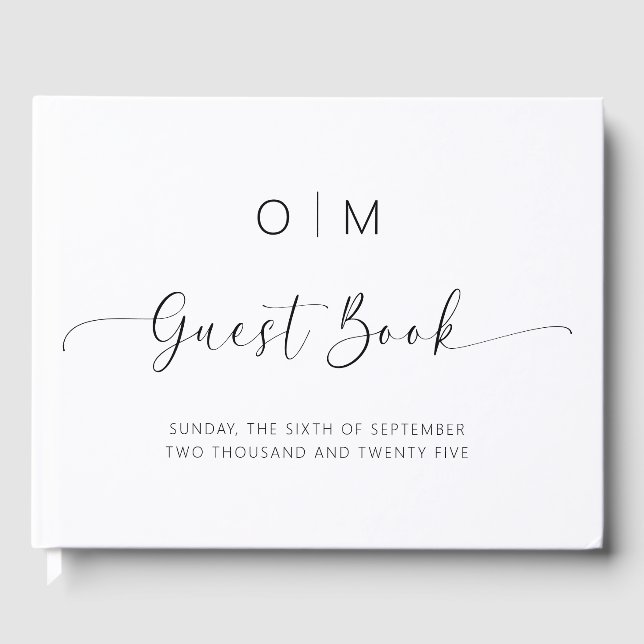 Modern Minimalist Wedding Guest Book (Front)