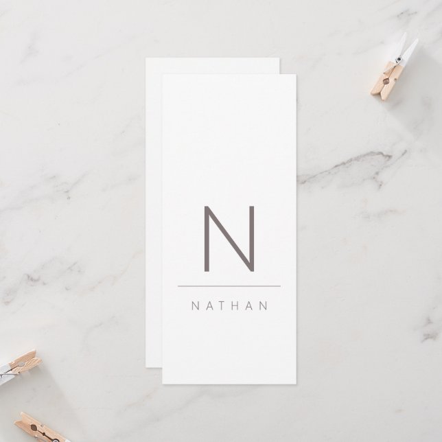 Modern Minimalist Wedding Guest Place Card (Front/Back In Situ)