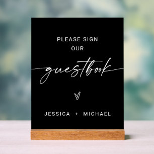 Modern Minimalist Wedding Guestbook Acrylic Sign