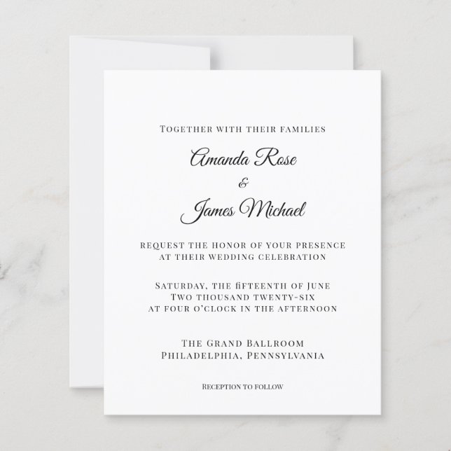 modern minimalist wedding invitation (Front)