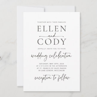 Modern Minimalist Wedding Invitation