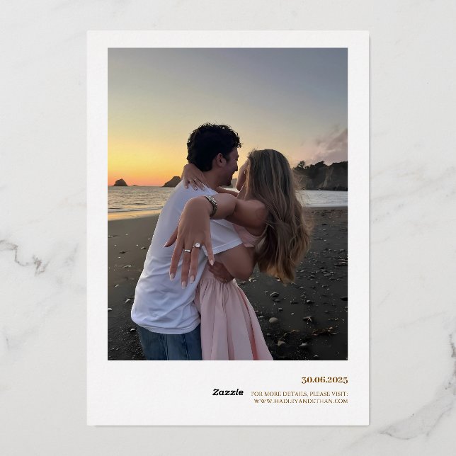modern Minimalist Wedding Invitation (Back)