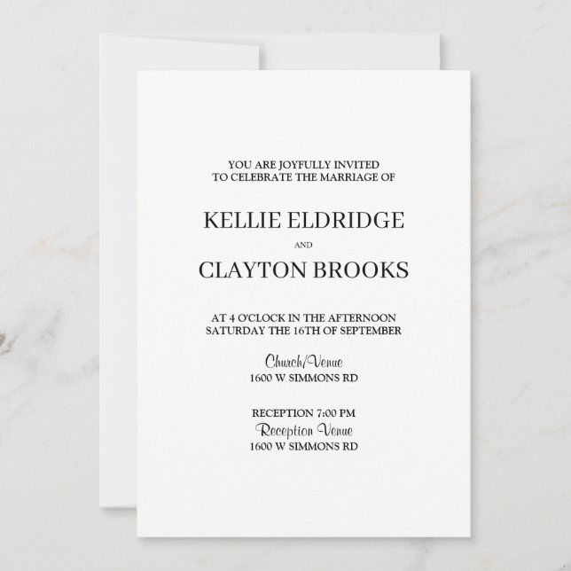 Modern Minimalist Wedding Invitation (Front)
