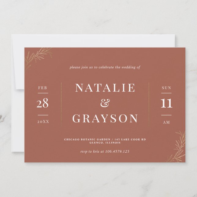 Modern Minimalist Wedding Invitation (Front)