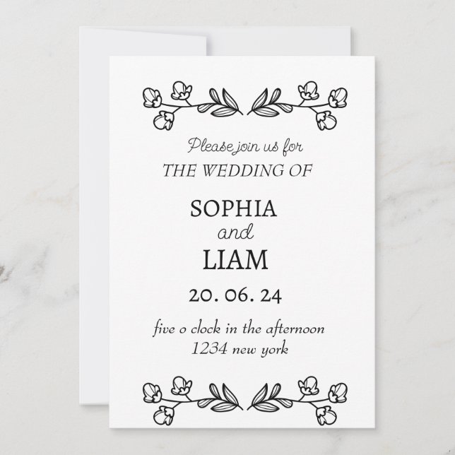 Modern Minimalist Wedding Invitation (Front)