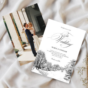 Modern minimalist wedding invitation