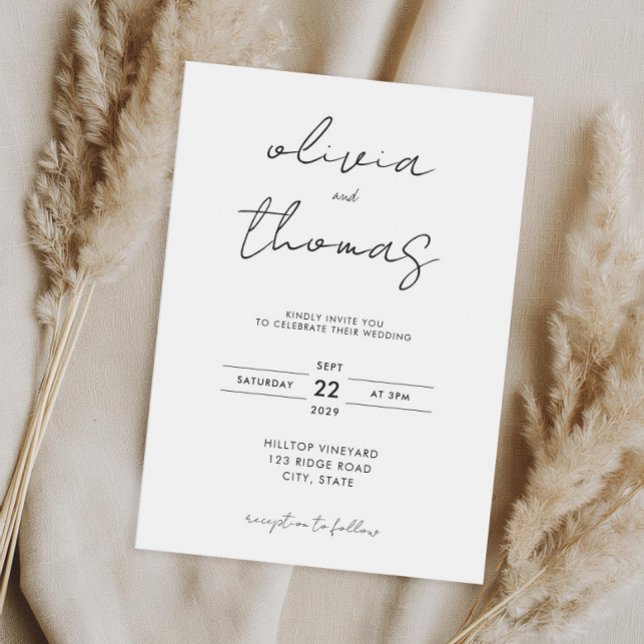 Modern Minimalist Wedding Invitation (Creator Uploaded)