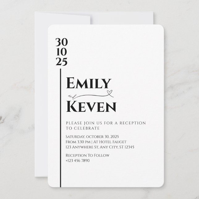 Modern Minimalist Wedding Invitation (Front)