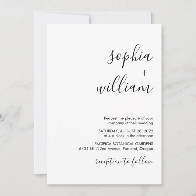 Modern Minimalist Wedding Invitation (Front)
