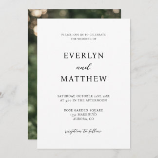 Modern Minimalist Wedding Invitation