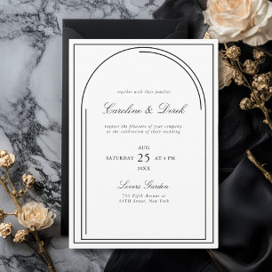 Modern Minimalist Wedding Invitation   Arch Border