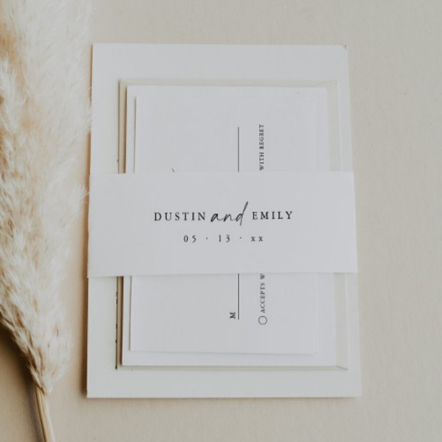 Modern Minimalist Wedding Invitation Belly Band (Creator Uploaded)