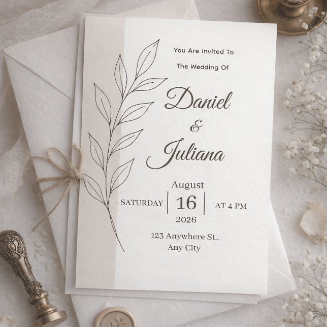 Modern Minimalist Wedding Invitation | Simple Bota (Creator Uploaded)