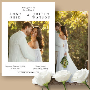 Modern Minimalist Wedding invitation with 2 photos