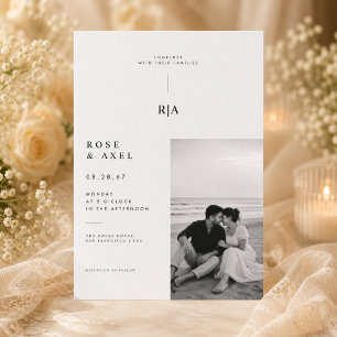Modern Minimalist Wedding Invitation with Photo La
