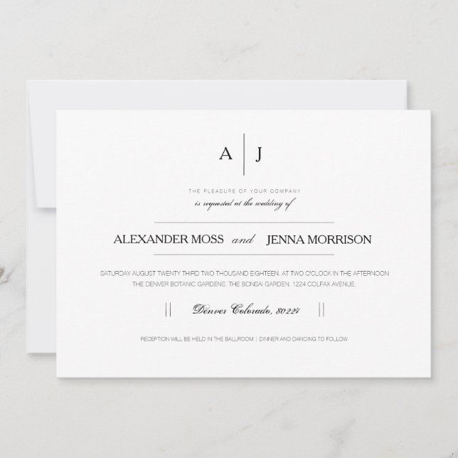 Modern & Minimalist Wedding Invite (Front)