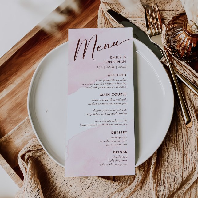 Modern Minimalist Wedding  Menu (Creator Uploaded)