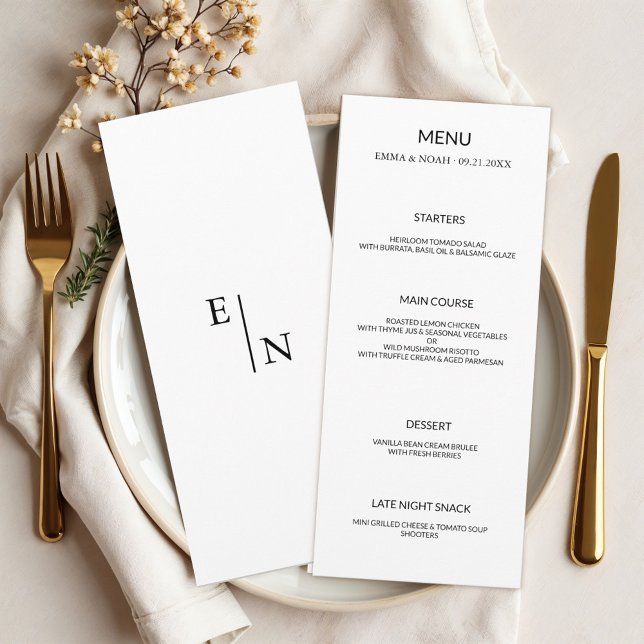 Modern Minimalist Wedding Menu  (Creator Uploaded)
