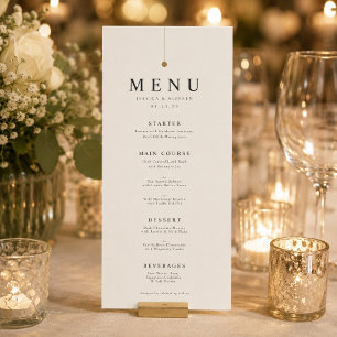 Modern Minimalist Wedding Menu Card
