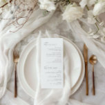 Modern Minimalist Wedding Menu & Guest Place Card<br><div class="desc">Design features an handwritten font and modern minimalist design. Designed to coordinate with for the «ESSENTIALS» Wedding Invitation Collection. To change details,  click «Details». View the collection link on this page to see all of the matching items in this beautiful design or see the collection here: https://bit.ly/3iNzQAD</div>