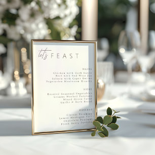 Modern Minimalist Wedding Menu  Poster