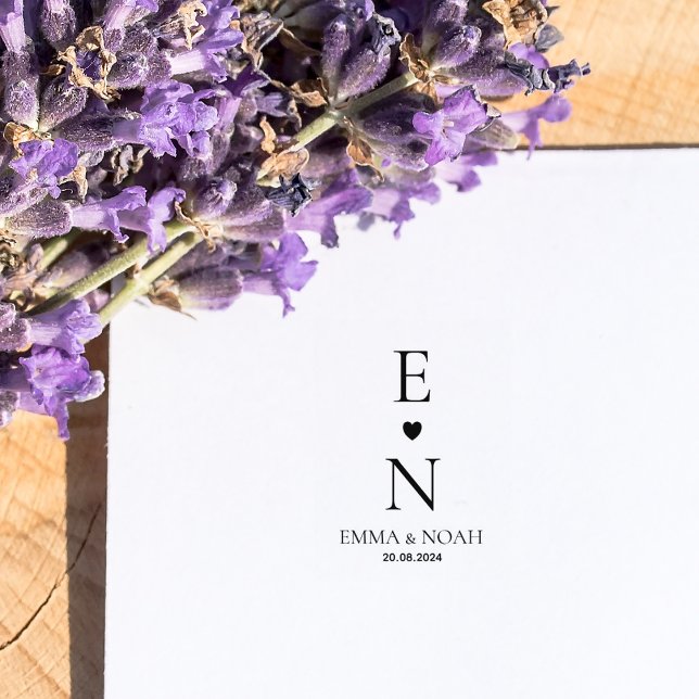 Modern Minimalist Wedding Monogram  Rubber Stamp (Creator Uploaded)