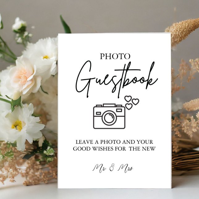Modern Minimalist Wedding Photo Guestbook Sign (Creator Uploaded)