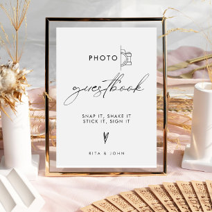 Modern Minimalist Wedding Photo Guestbook Sign