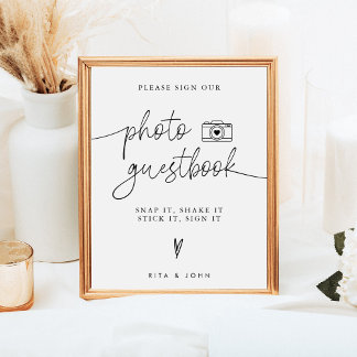 Modern Minimalist Wedding Photo Guestbook Sign