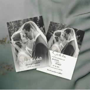 Modern Minimalist Wedding Photo Save The Date