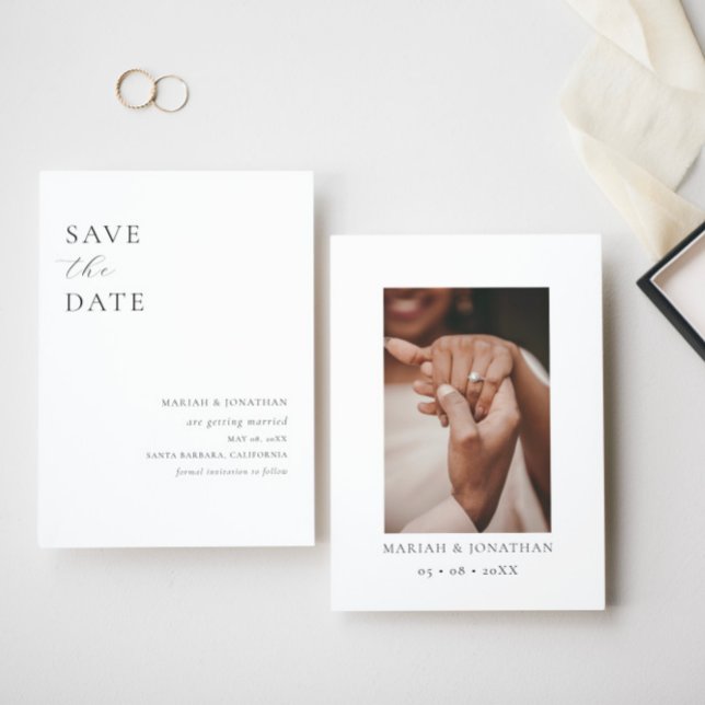Modern Minimalist Wedding Photo Save The Date (Creator Uploaded)