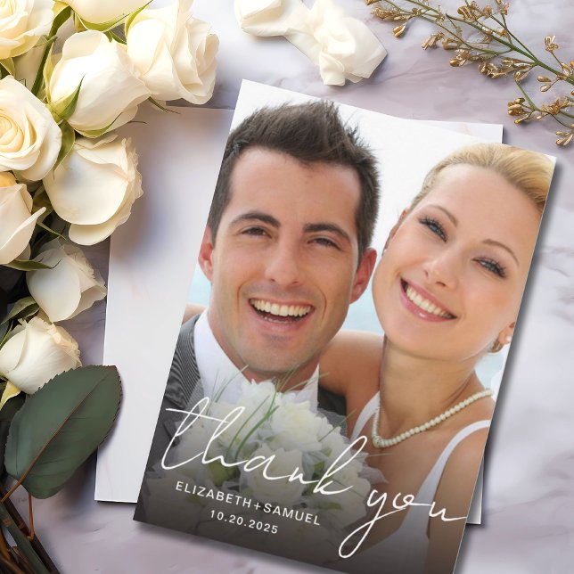 Modern Minimalist Wedding Photo Thank You (Creator Uploaded)