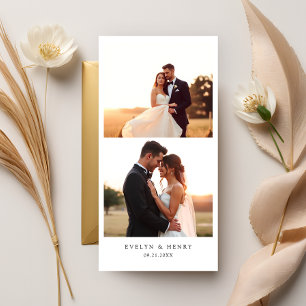 Modern Minimalist Wedding Photo Thank You Card