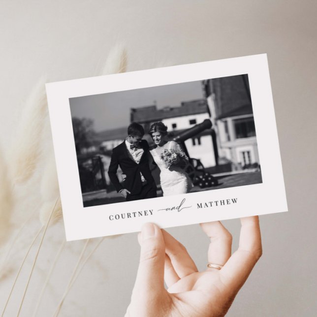 Modern Minimalist Wedding Photo Thank You Card (Creator Uploaded)