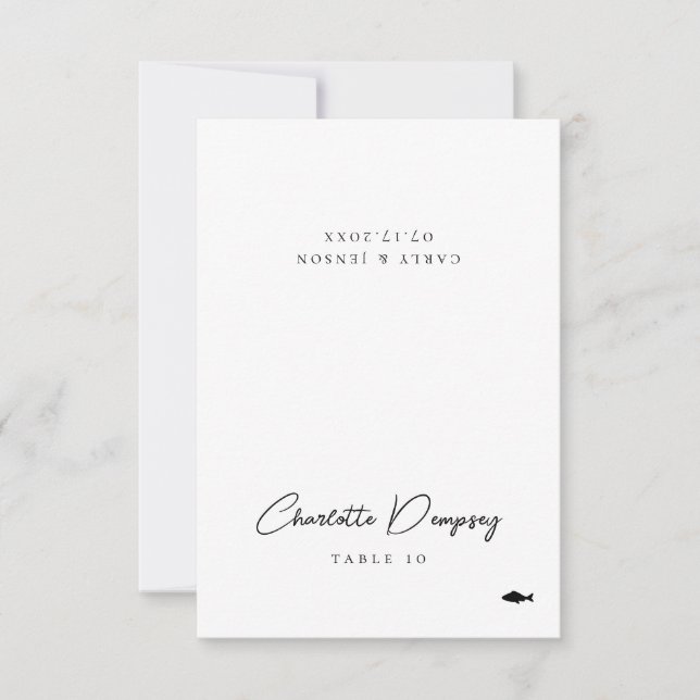 Modern Minimalist Wedding Place Card (Front)